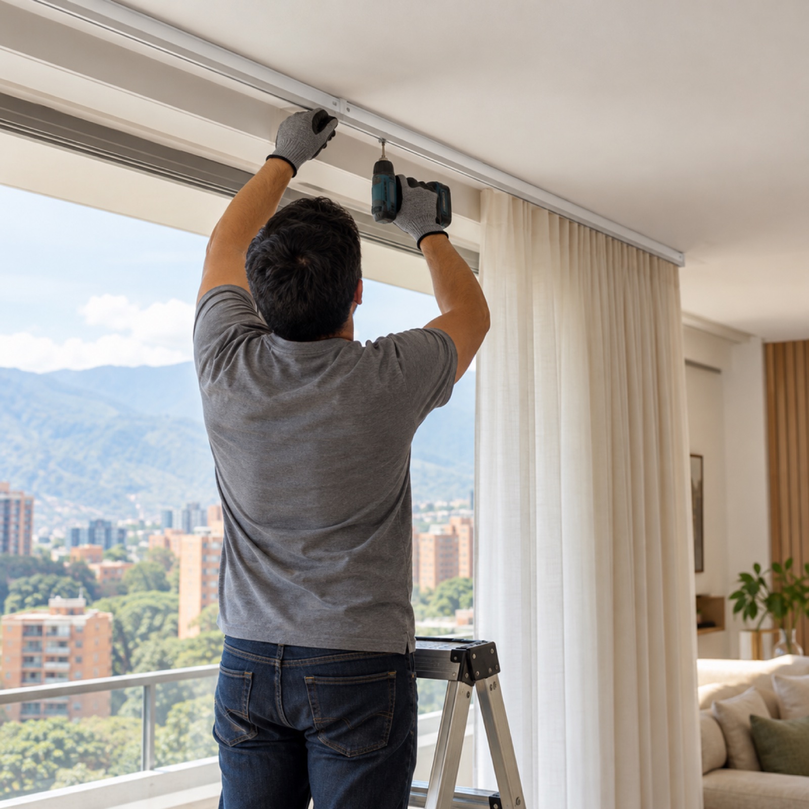 Instalación de Rieles y Cortineros