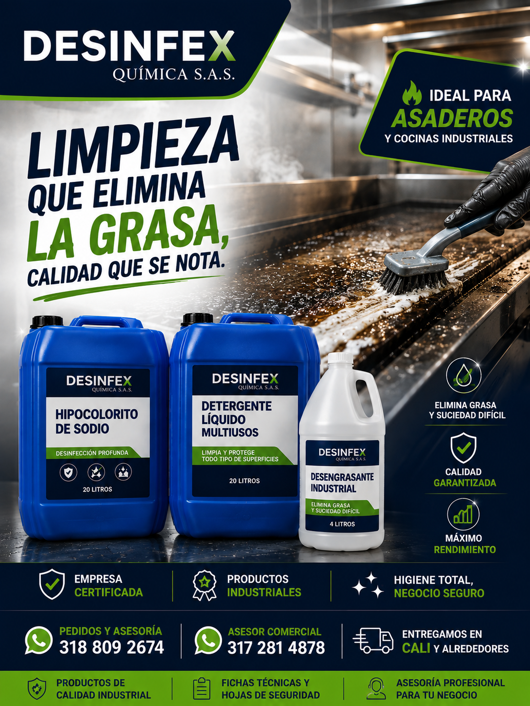 Limpieza y desengrase para asaderos