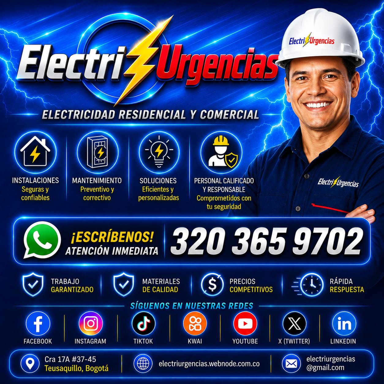 Electricista,, Zona G, El Retiro, La Carolina, Quinta Paredes,Teusaquillo,Palermo,La Soledad.