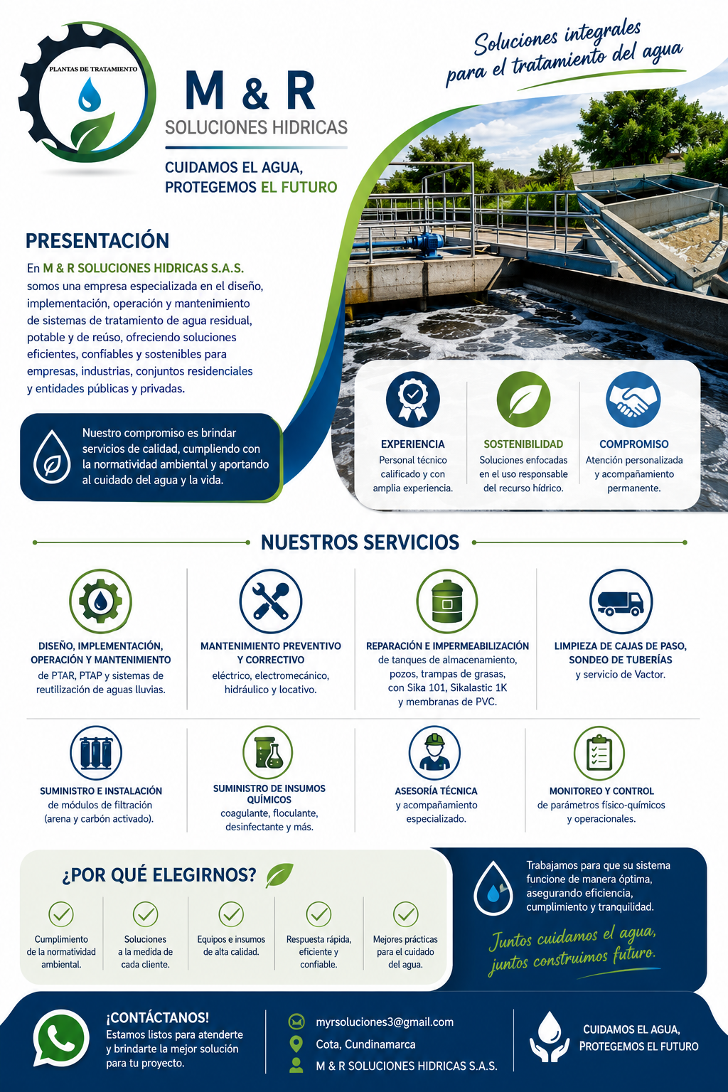 Diseño, implementación, operación y mantenimiento de Plantas de Tratamiento de agua