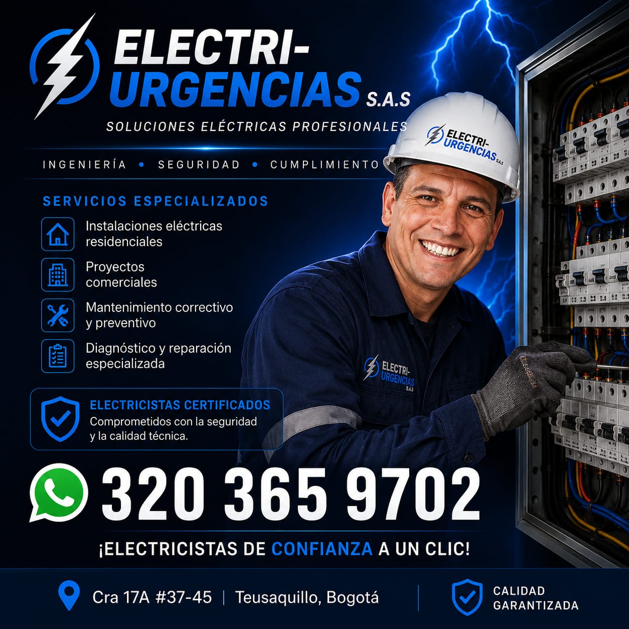 Electricista,San Luis, San Patricio,Centro,Las Americas, La Macarena, La Javeriana, Lourdes.