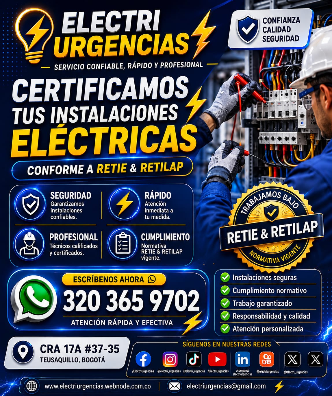 Electricista,certificaciones RETIE