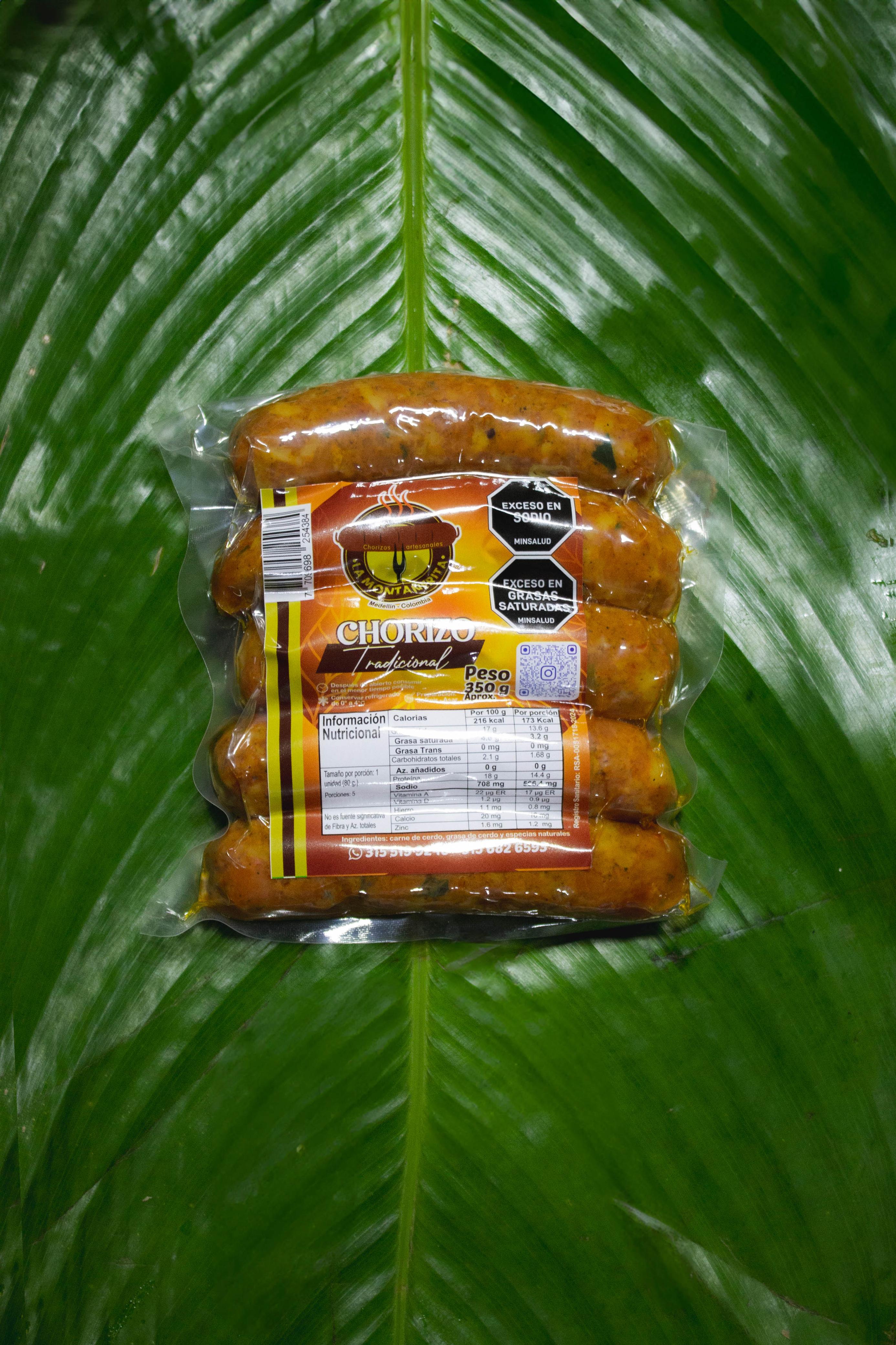 Chorizos Artesanales Tradicionales x 5 unidades (350gr. aprox)