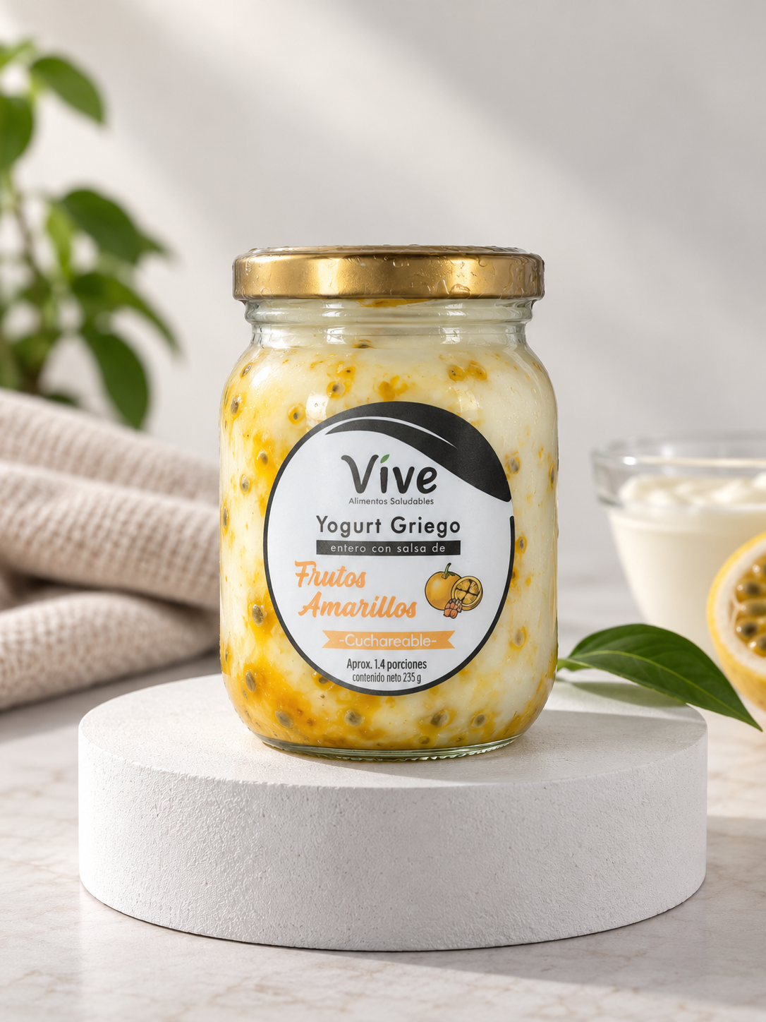 Yogurt griego cuchareable de frutos amarillos (lulo y uchuva) Vive 1000 g