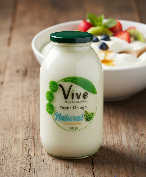 Yogurt griego natural sin azúcar cuchareable Vive 1000 g