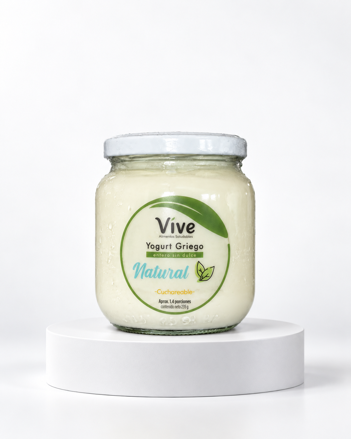 Yogurt griego natural sin azúcar cuchareable Vive 235 g